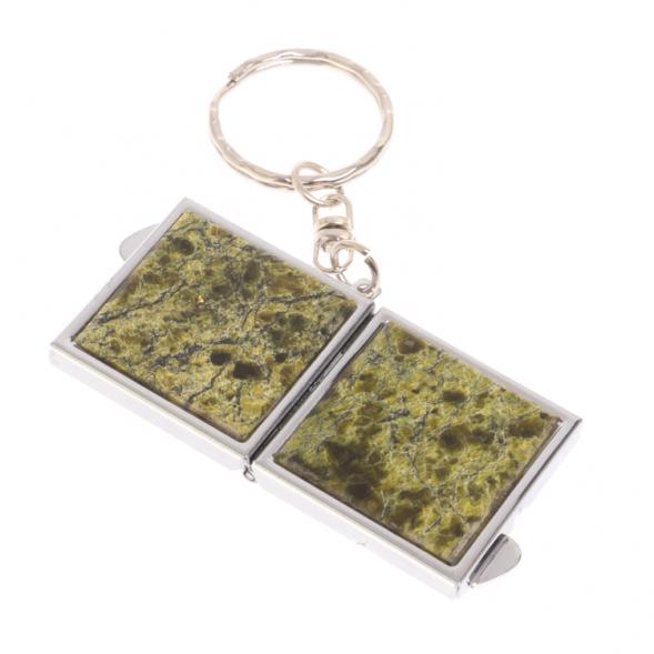 Складное зеркало брелок из змеевика квадратное 126532