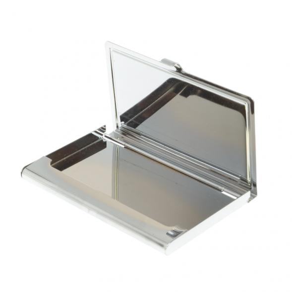 Карманная визитница из соколиного глаза цвет серебро 126984