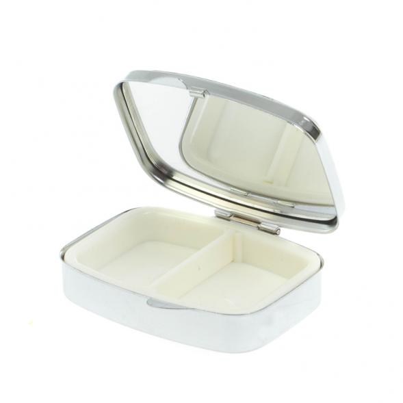 Таблетница на 2 отделения камень жельбертит цвет серебро 127855