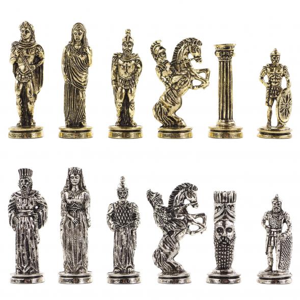 Шахматы декоративные &amp;quot;Александр Македонский&amp;quot; доска 36х36 см мрамор змеевик 120736