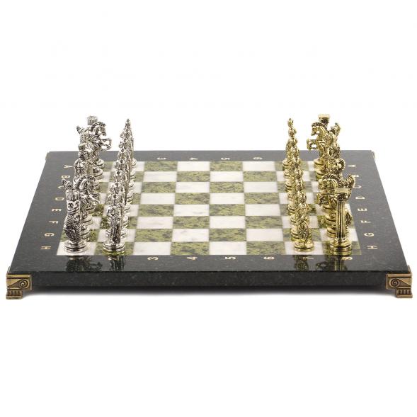Шахматы декоративные &amp;quot;Александр Македонский&amp;quot; доска 36х36 см мрамор змеевик 120736