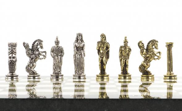 Шахматы декоративные &amp;quot;Александр Македонский&amp;quot; доска 36х36 см мрамор змеевик 120736