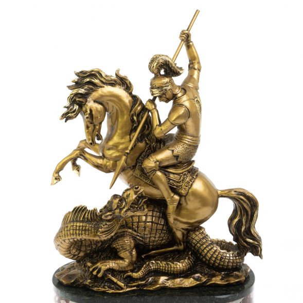 Часы каминные &amp;quot;Георгий Победоносец&amp;quot; из креноида 129420