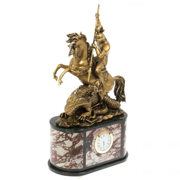 Часы каминные &amp;quot;Георгий Победоносец&amp;quot; из креноида 129420