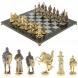 Шахматы подарочные &amp;quot;Богатыри&amp;quot; из змеевика и серого мрамора 44х44 см 129646