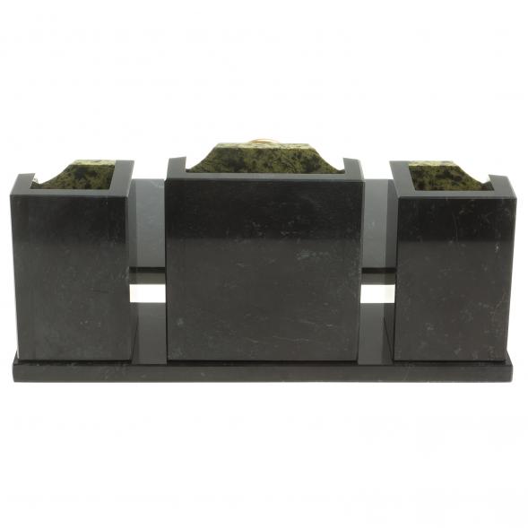 Настольный набор из змеевика &amp;quot;Грани&amp;quot; с гербом РФ 124002