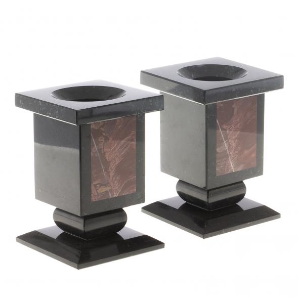 Письменный набор из лемезита &amp;quot;Герб РФ&amp;quot; с лотком для бумаг и ковриком для бумаг / Канцелярский набор / Набор письменных принадлежностей / На стол руководителю / Подарок начальнику