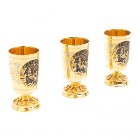 Набор рюмок &amp;quot;Охота на медведя&amp;quot; 100 мл 3 шт Златоуст 127140