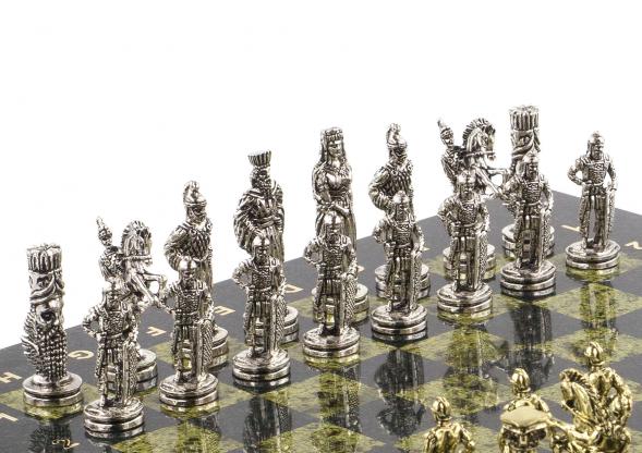 Шахматы сувенирные Александр Македонский&amp;quot; доска 36х36 см камень змеевик 120737