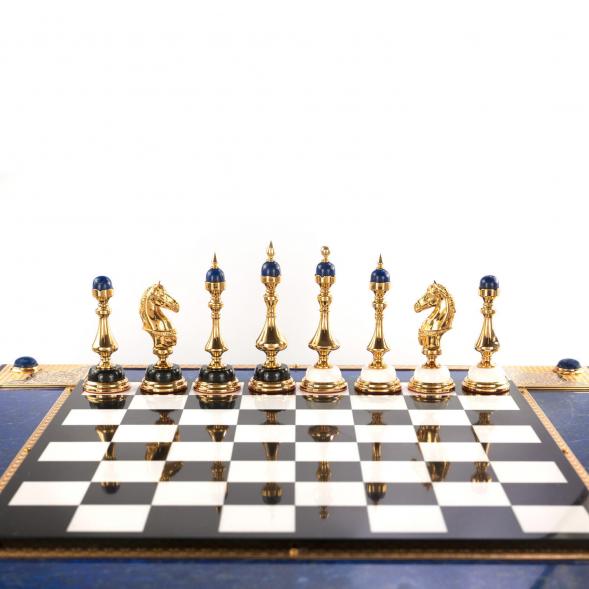 Подарочный набор шахматы и шашки &amp;quot;Царские&amp;quot; из лазурита 121085