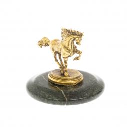 Статуэтка "Лошадка" змеевик (металл) символ 2026 года