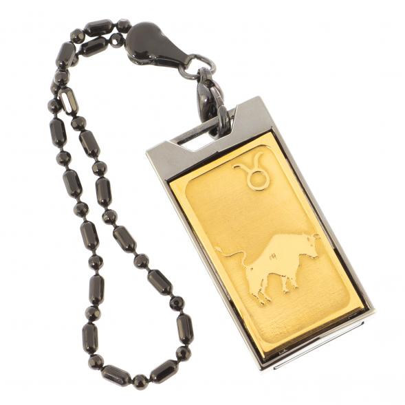 Флеш-карта с гравировкой символа знака зодиака &amp;quot;Телец&amp;quot; Златоуст USB 2.0 32 Gb в подарочной упаковке