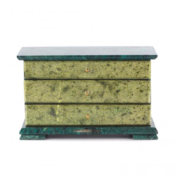 Ларец &amp;quot;Комод&amp;quot; 3 ящика змеевик 21x12x16 см 112087