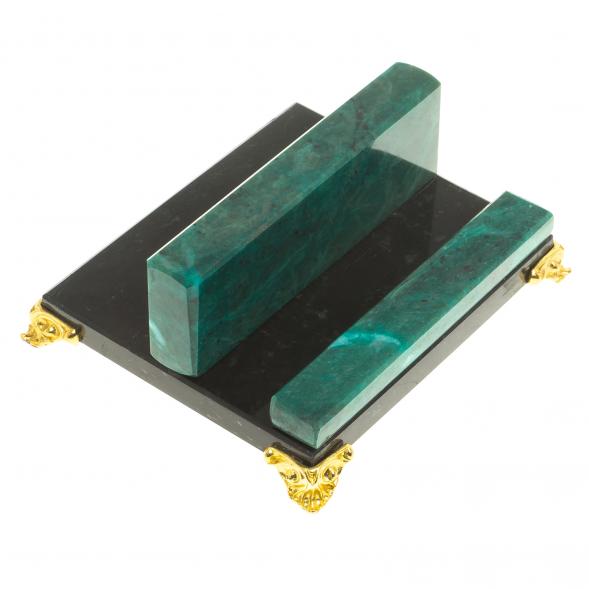 Настольная подставка под смартфон камень змеевик / подставка для телефона / держатель планшета