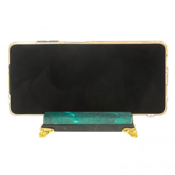 Настольная подставка под смартфон камень змеевик / подставка для телефона / держатель планшета