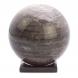 Шар из серого обсидиана 12 см на подставке 124716
