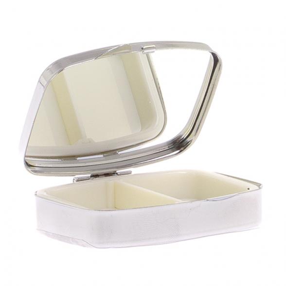 Таблетница на 2 отделения камень шайтанский переливт цвет серебро 125305