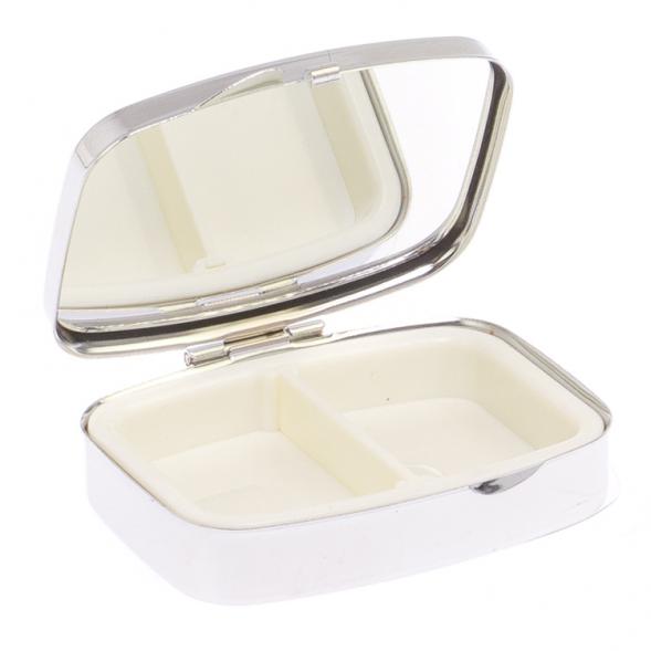 Таблетница на 2 отделения камень лабрадор цвет серебро 126074