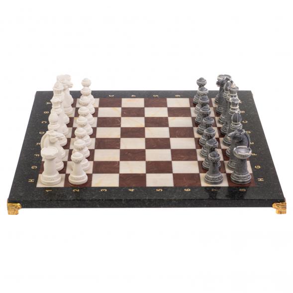 Шахматы &amp;quot;Стаунтон&amp;quot; из мрамолита 44х44 см лемезит / мрамор 126450