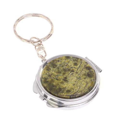 Складное зеркало брелок из змеевика круглое 126533