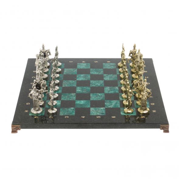 Сувенирные шахматы &amp;quot;Русь&amp;quot; доска 40х40 см шабровский змеевик 126831