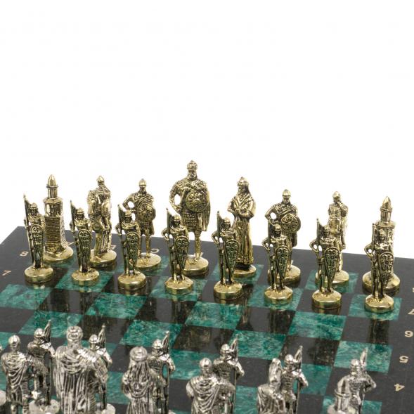 Сувенирные шахматы &amp;quot;Русь&amp;quot; доска 40х40 см шабровский змеевик 126831