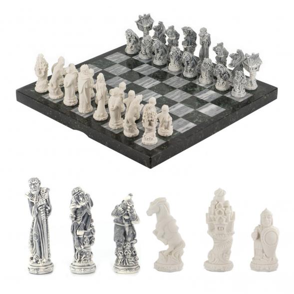 Шахматы &amp;quot;Русские народные сказки&amp;quot; доска из камня 44х44 см 118052