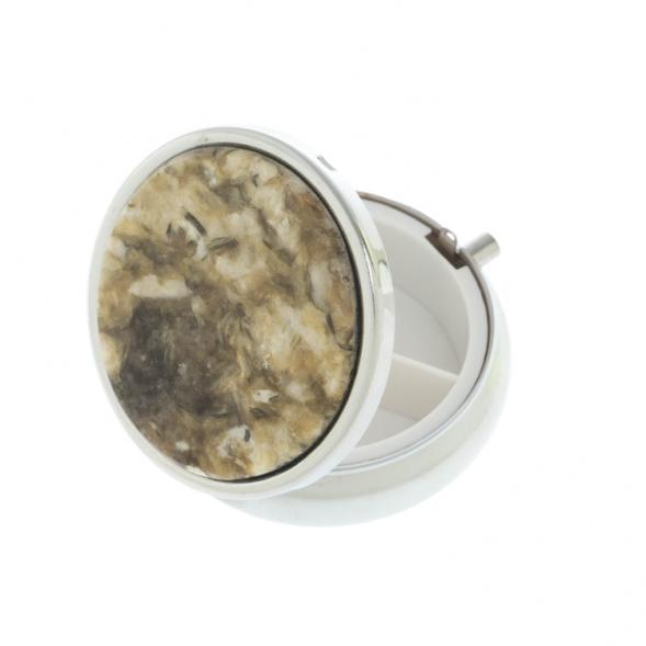 Таблетница на 3 отсека камень жельбертит цвет серебро 127857