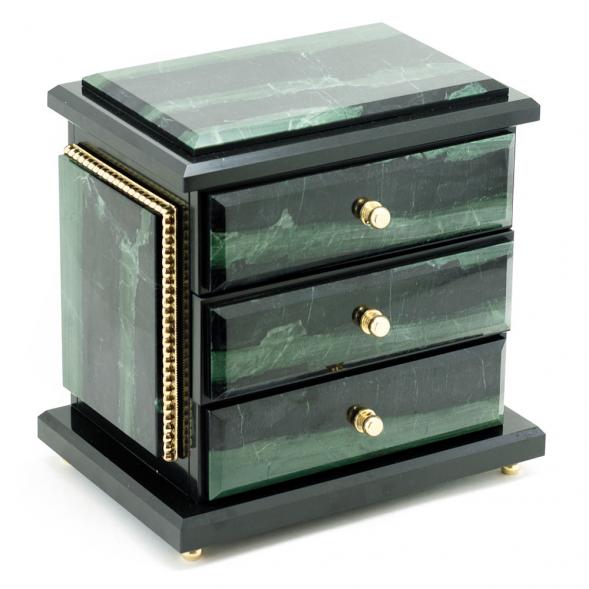 Ларец ручной работы &amp;quot;Комод&amp;quot; камень офиокальцит бронза 112182