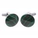 Запонки круглые камень малахит 124650