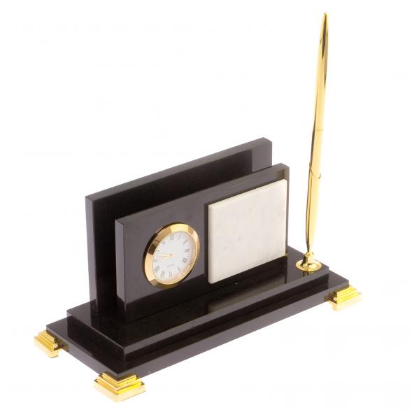 Визитница с часами &amp;quot;Стандарт&amp;quot; долерит мрамор 125854