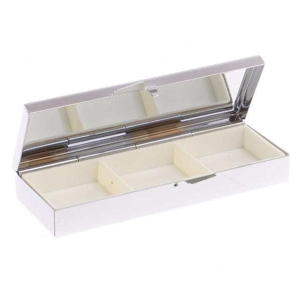 Таблетница на 3 отделения камень актиновит цвет серебро 125937