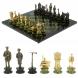 Шахматы подарочные &amp;quot;Железнодорожники&amp;quot; из бронзы и змеевика 48х48 см 116656