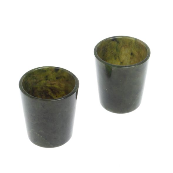 Набор стопок 2 шт &amp;quot;На посошок&amp;quot; из нефрита 30 мл 4х4х4,5 см 127933