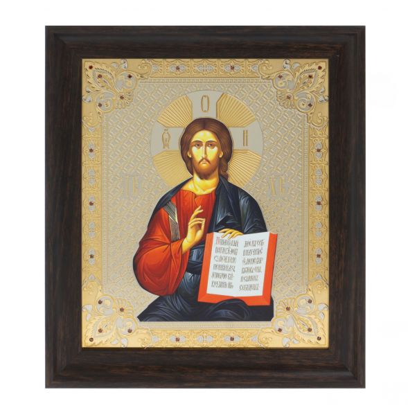 Икона гравюра &amp;quot;Спаситель&amp;quot; 24,5х28,5 см Златоуст 128006
