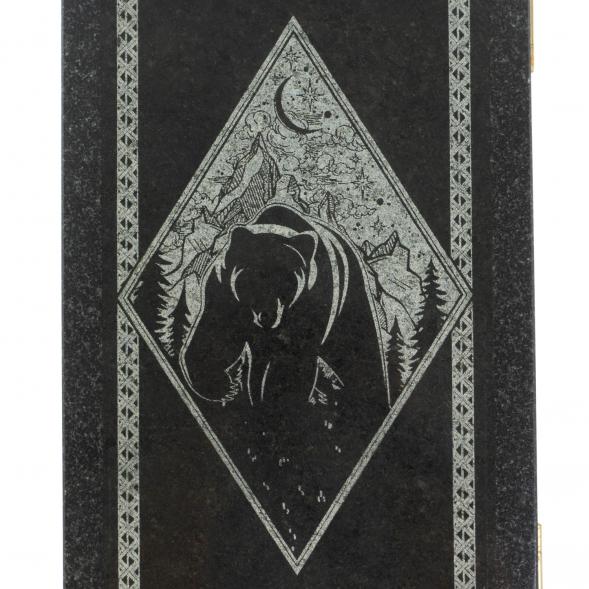 Нарды каменные &amp;quot;Волк и медведь. Роза ветров&amp;quot; из габбро-диабаза 128407