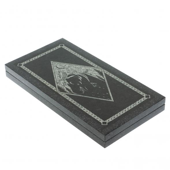 Нарды каменные &amp;quot;Волк и медведь. Роза ветров&amp;quot; из габбро-диабаза 128407