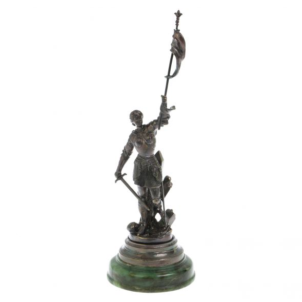 Бронзовая статуэтка &amp;quot;Жанна Дарк&amp;quot; на нефрите 128480