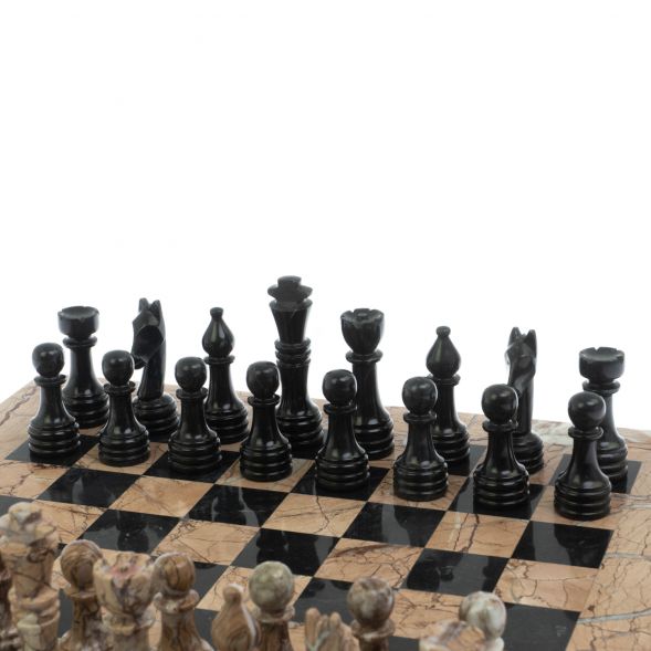 Шахматы из камня &amp;quot;Виктория&amp;quot; доска 38х38 см оникс мрамор 129000