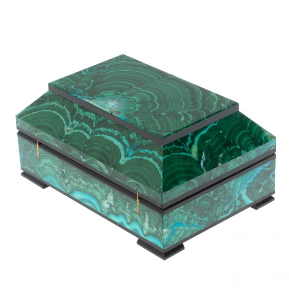 Ларец из малахита с хризоколлой &amp;quot;Желание&amp;quot; 13х9х6,5 см 129230