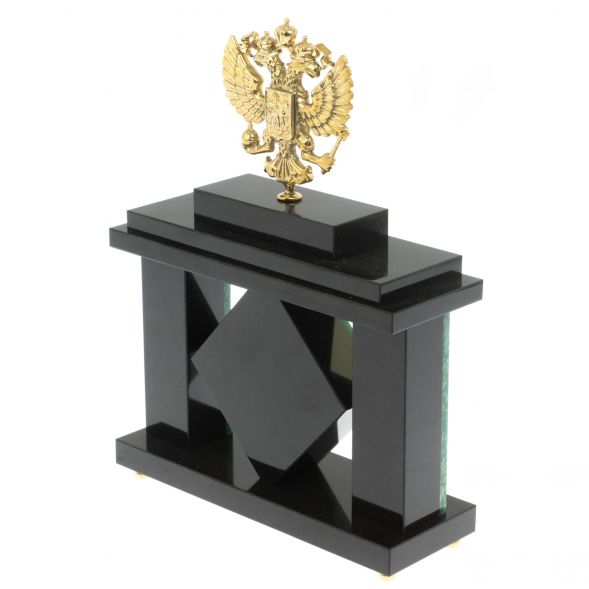 Часы &amp;quot;Герб&amp;quot; из камня амазонит 129423