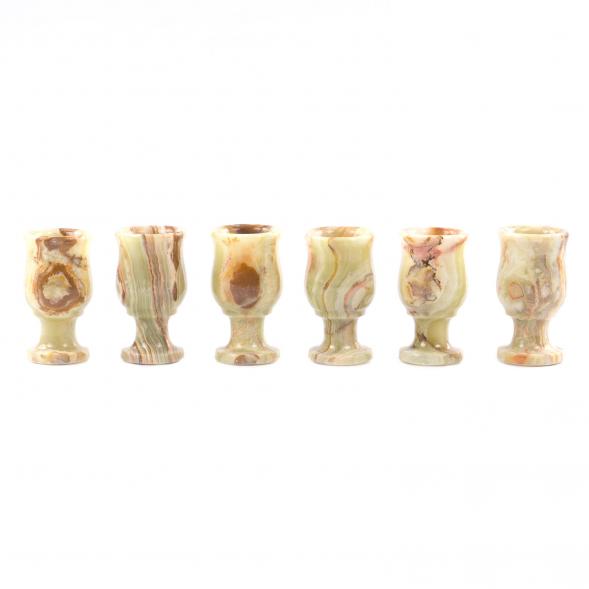 Рюмки из камня оникс набор 20 мл 6 шт 3,8х7 см в коробке (1,5х3) 121524