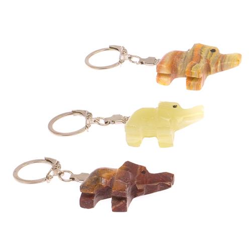 Брелок для ключей &amp;quot;Слон&amp;quot; из натурального камня оникс 121680