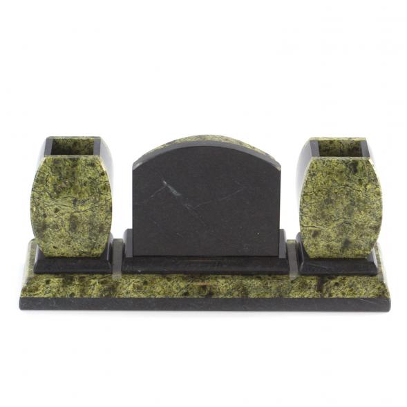 Офисный письменный набор с часами камень змеевик 113419