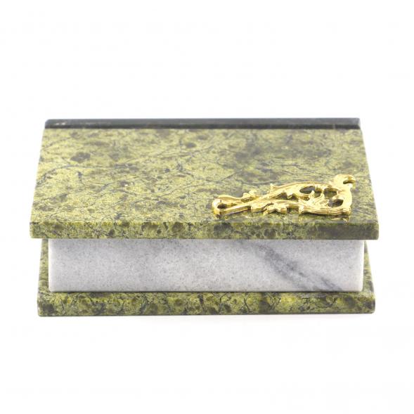 Шкатулка в виде книги &amp;quot;Книжка&amp;quot; камень змеевик малая 9,5x8x3 см 112089