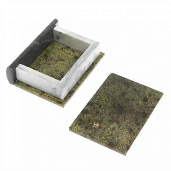 Шкатулка в виде книги &amp;quot;Книжка&amp;quot; камень змеевик малая 9,5x8x3 см 112089