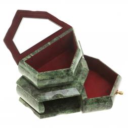 Ларец для украшений камень змеевик 18,5х11,5х14,5 см
