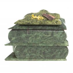 Ларец для украшений камень змеевик 18,5х11,5х14,5 см