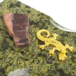 Ларец для украшений камень змеевик 18,5х11,5х14,5 см