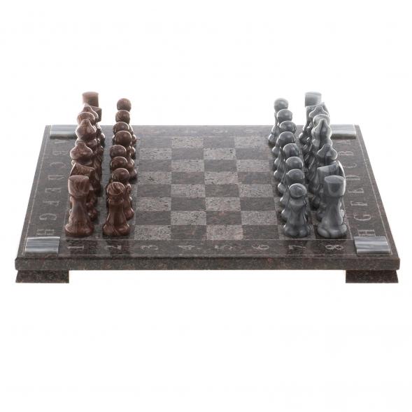 Шахматы с гравировкой &amp;quot;Турнирные&amp;quot; доска 36х36 змеевик, мрамор, лемезит 124577